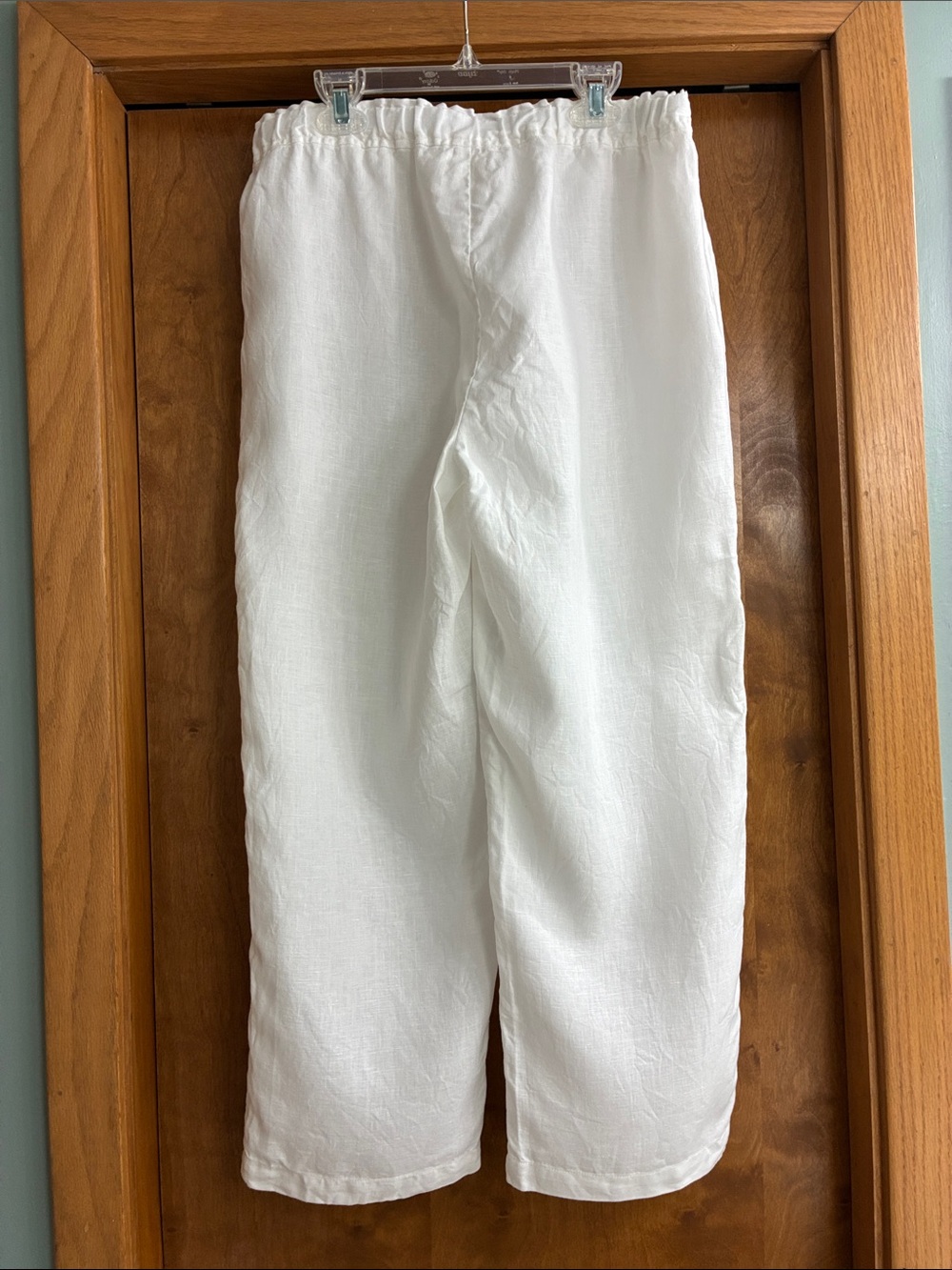 Eileen Fisher White Organic Linen Pants Size Small Petite - Picture 3 of 5